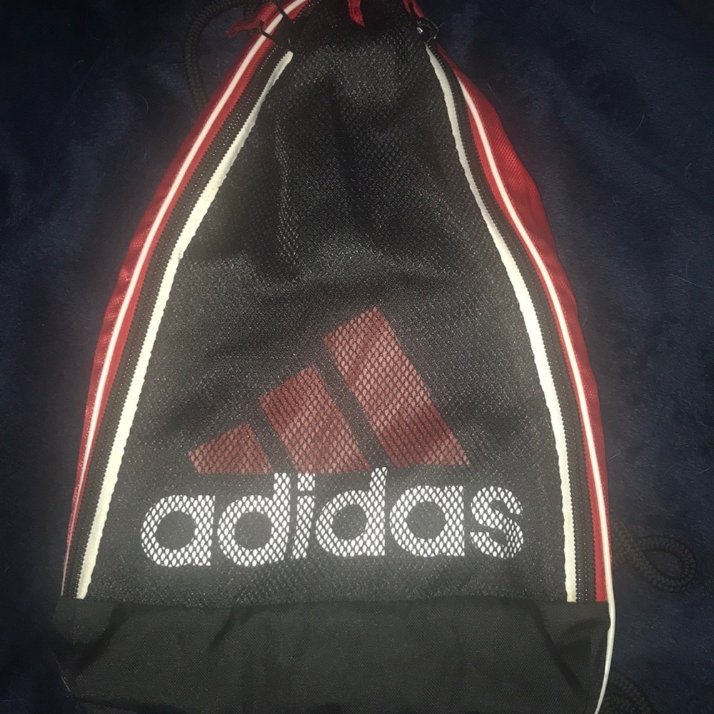 Adidas bag drawstring red & black.